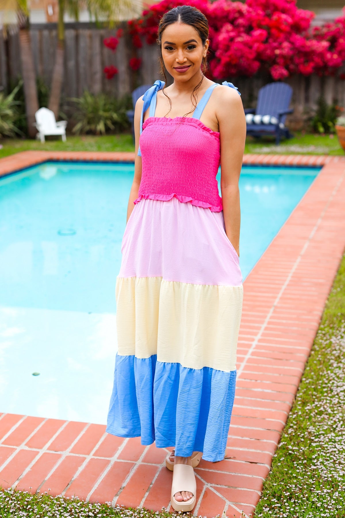 Vacay Vibes Color Block Maxi Dress