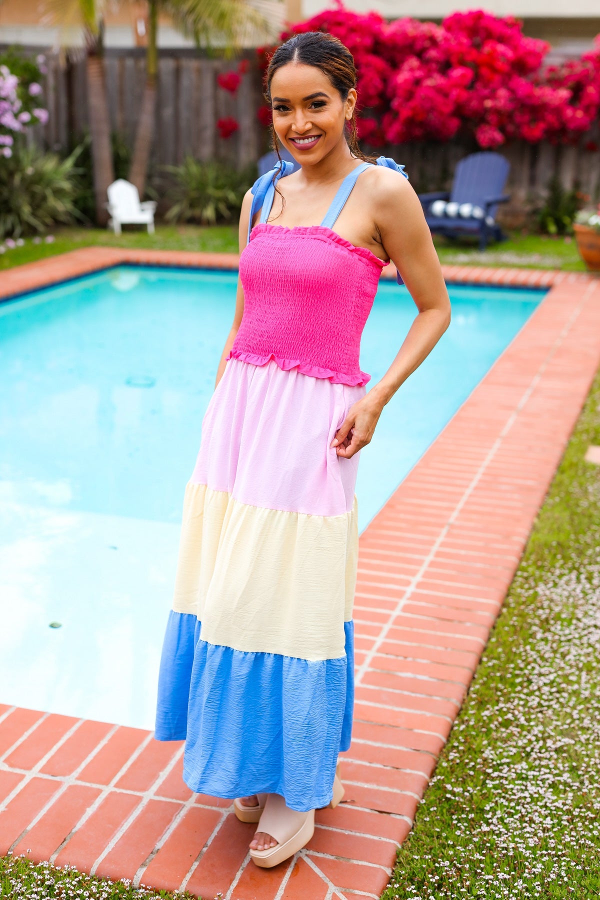Vacay Vibes Color Block Maxi Dress