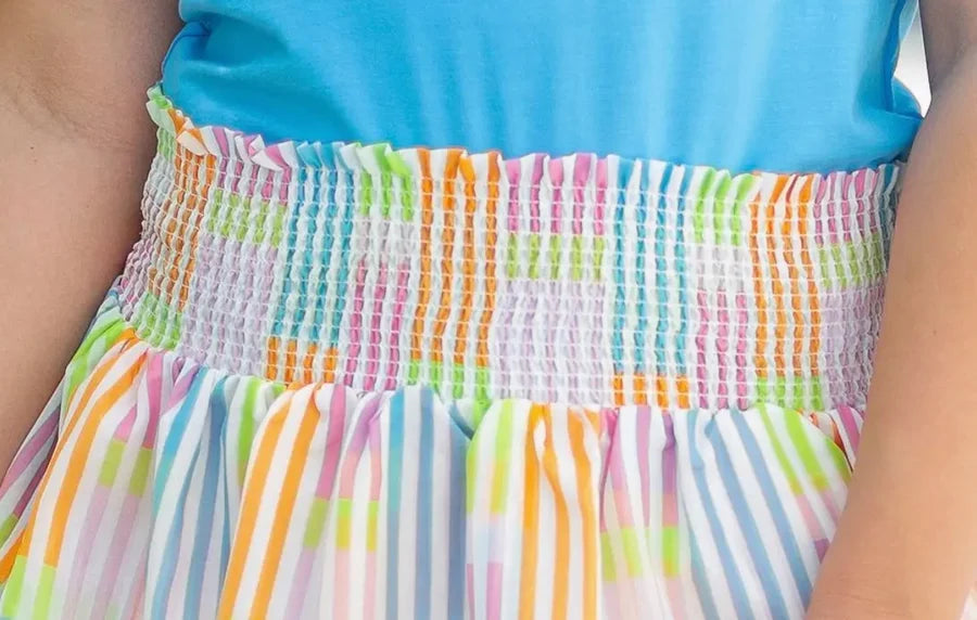 Striped Serenity Smocked Skirt