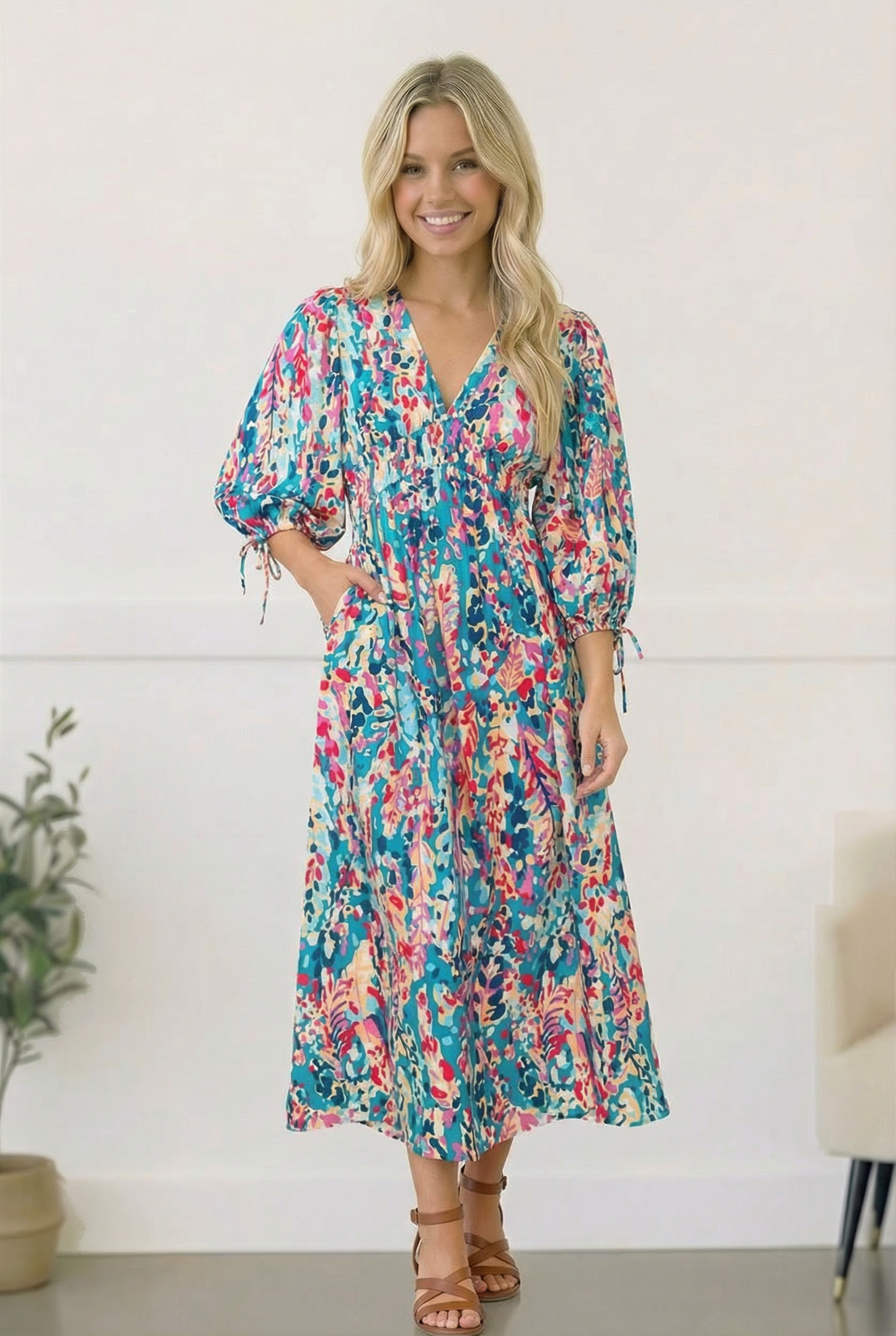Pop of Paradise Turquoise Maxi Dress