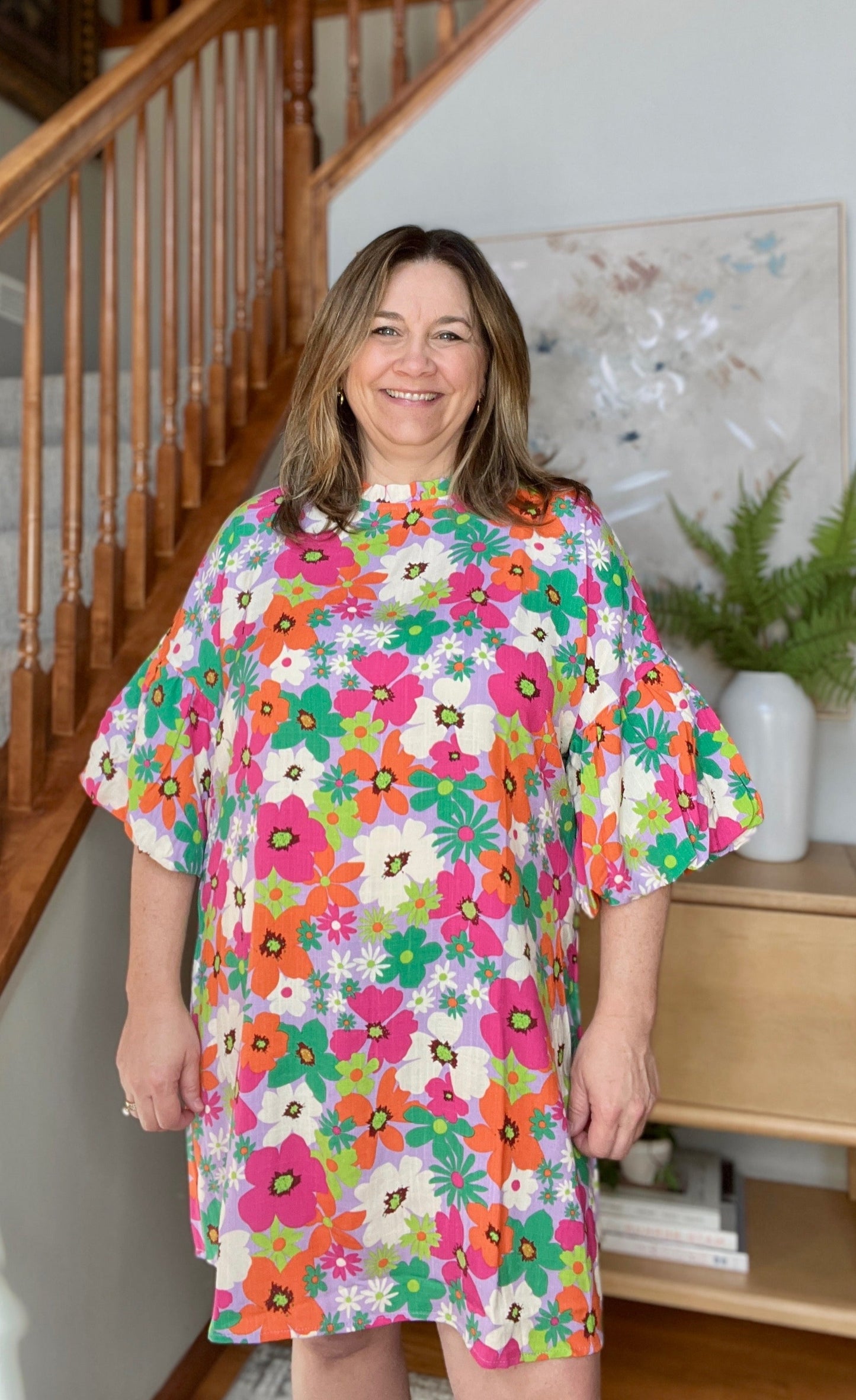 No Garden, No Problem Bubble Sleeve Dress