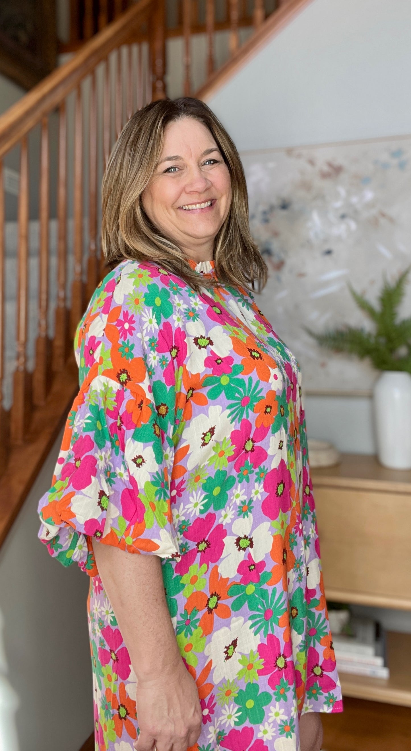 No Garden, No Problem Bubble Sleeve Dress