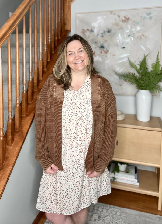 Rodeo Lights Dolman Sleeve Dress in Oatmeal