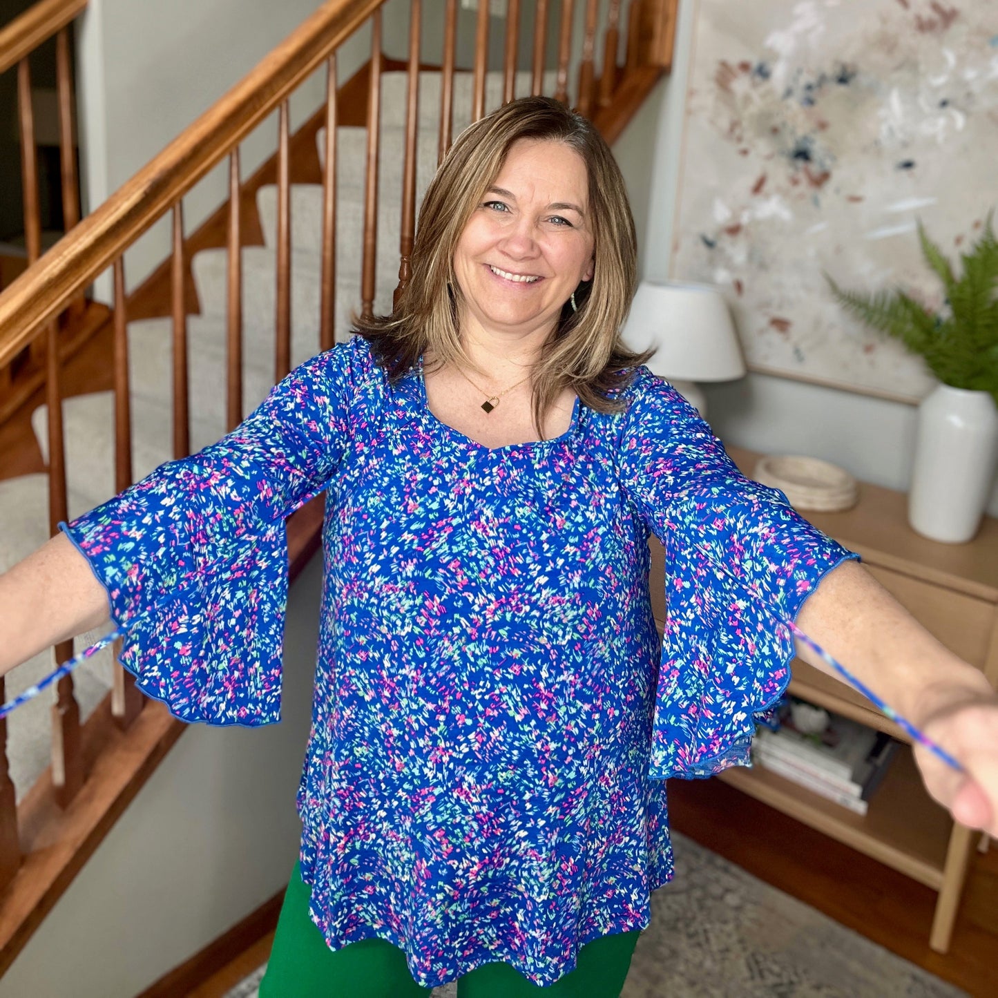 Willow Bell Sleeve Top in Royal