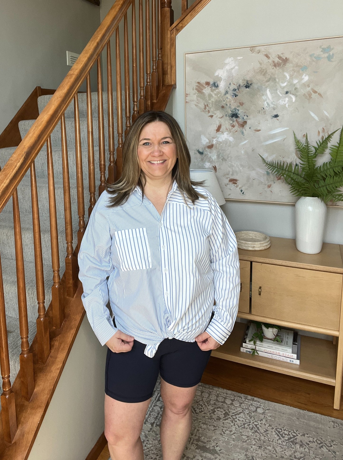 This or That Striped Button Down