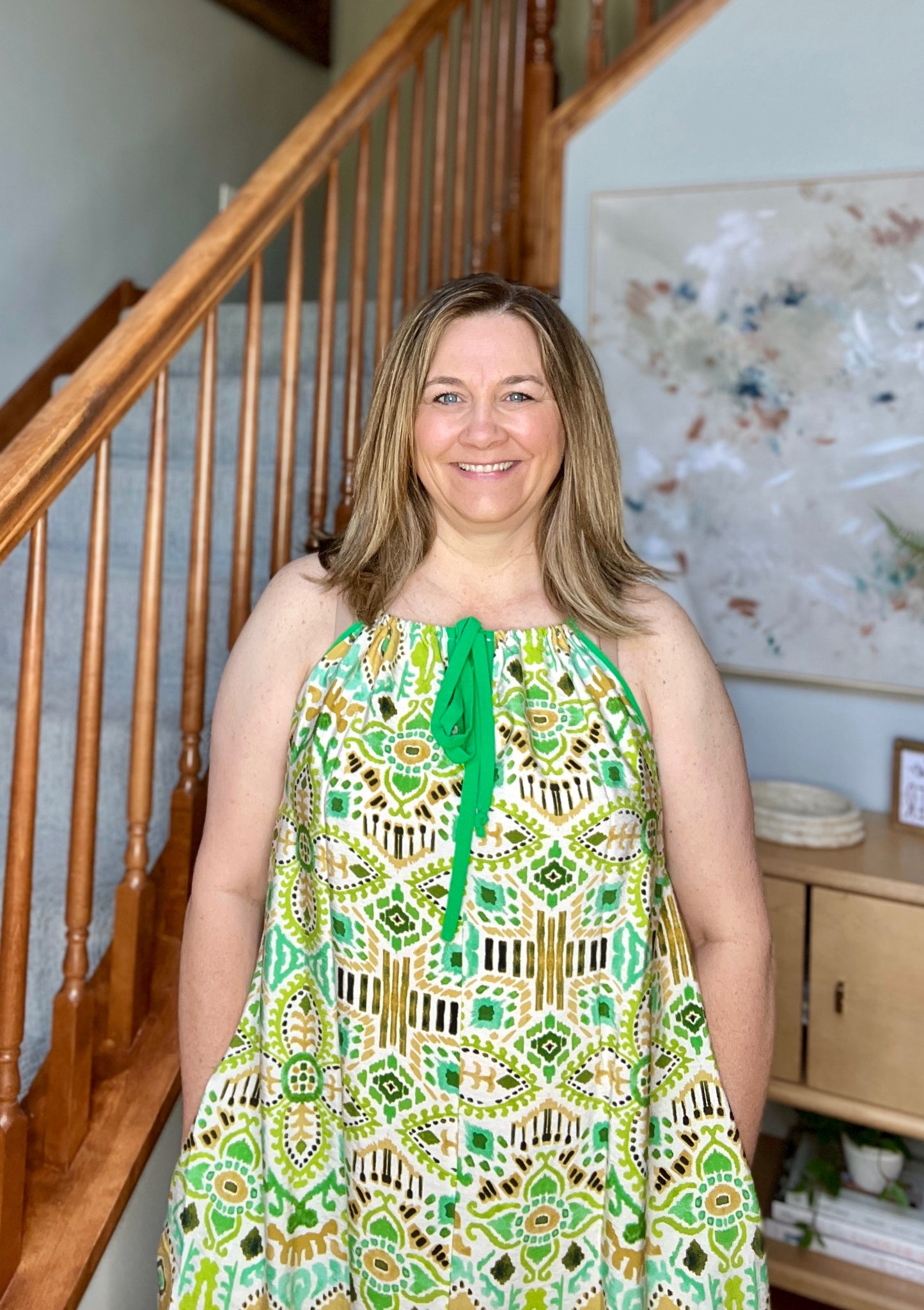 As You Walk On By Tank Dress in Lime