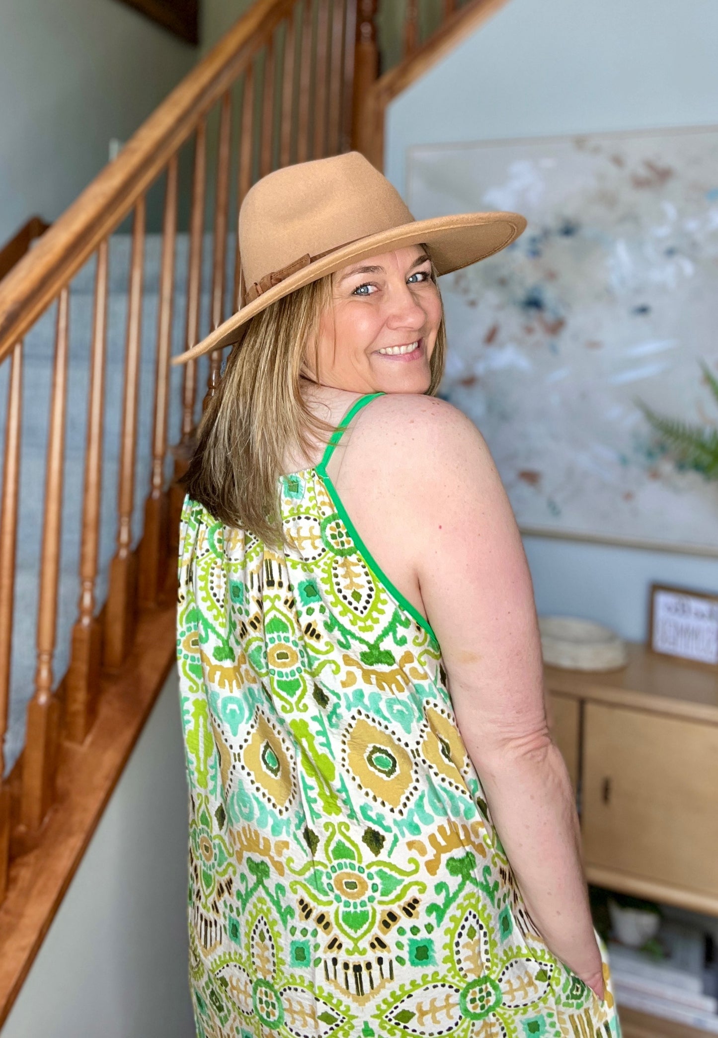 As You Walk On By Tank Dress in Lime