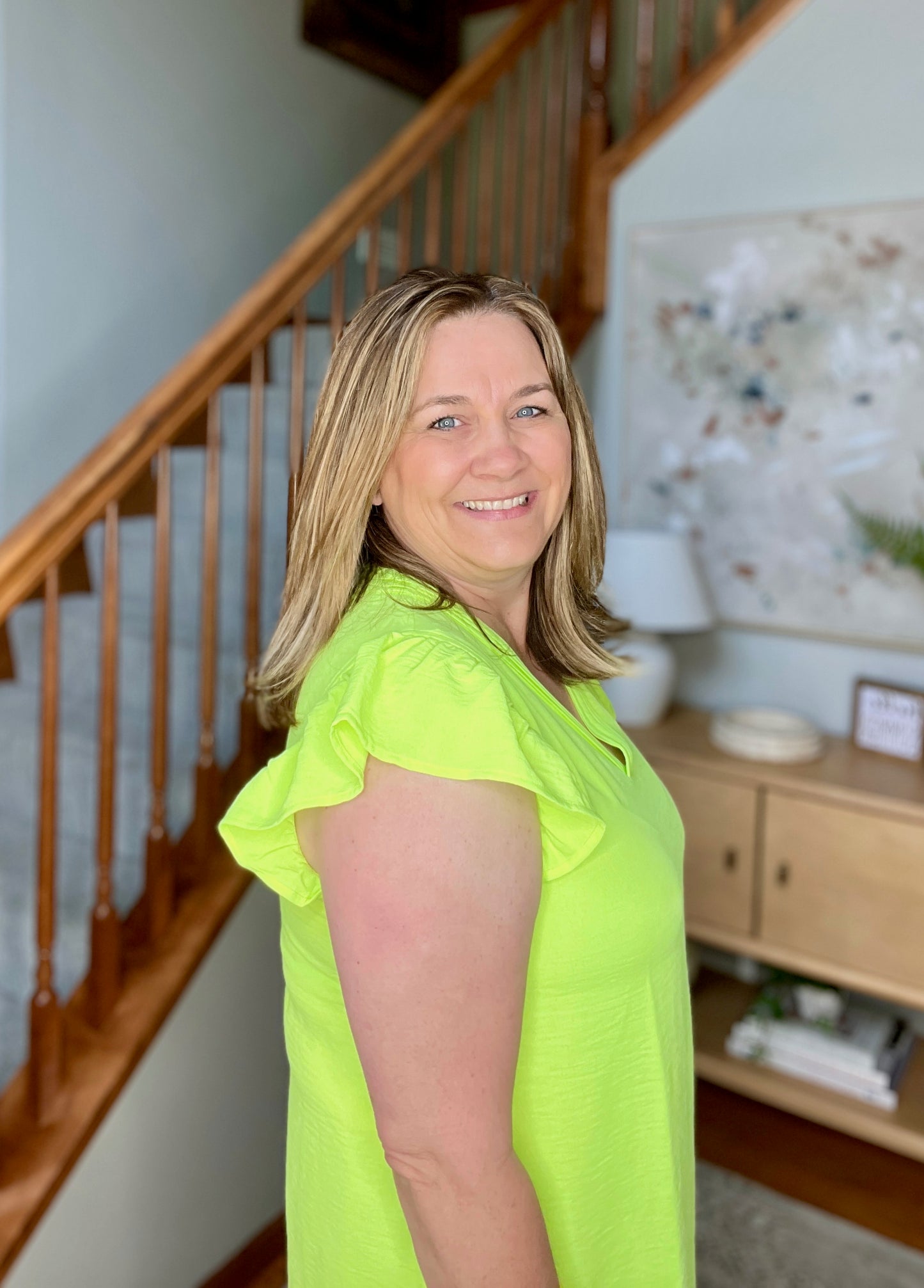 Under Neon Lights Ruffle Sleeve Top