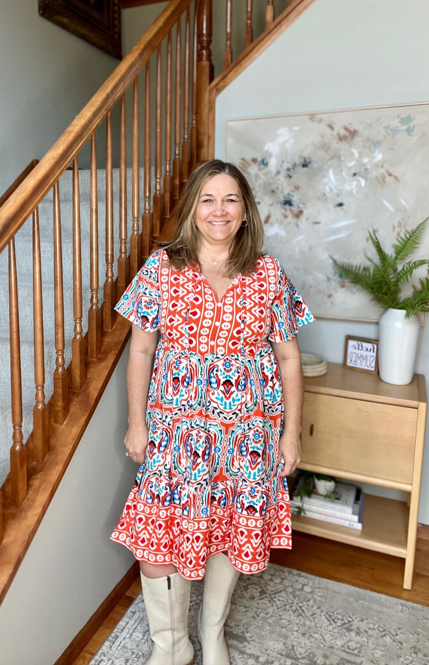 Journey On Mixed Print Dress