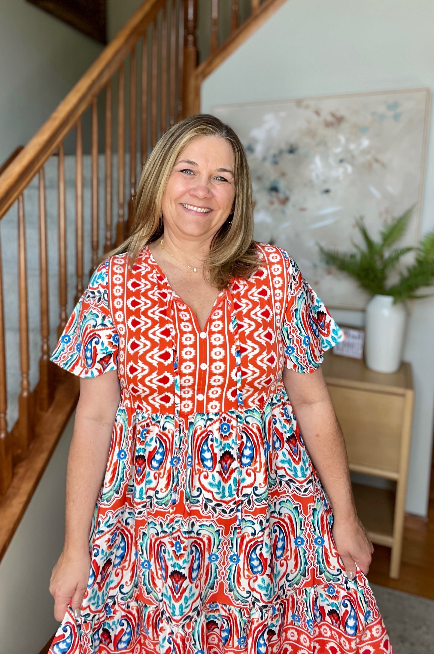 Journey On Mixed Print Dress