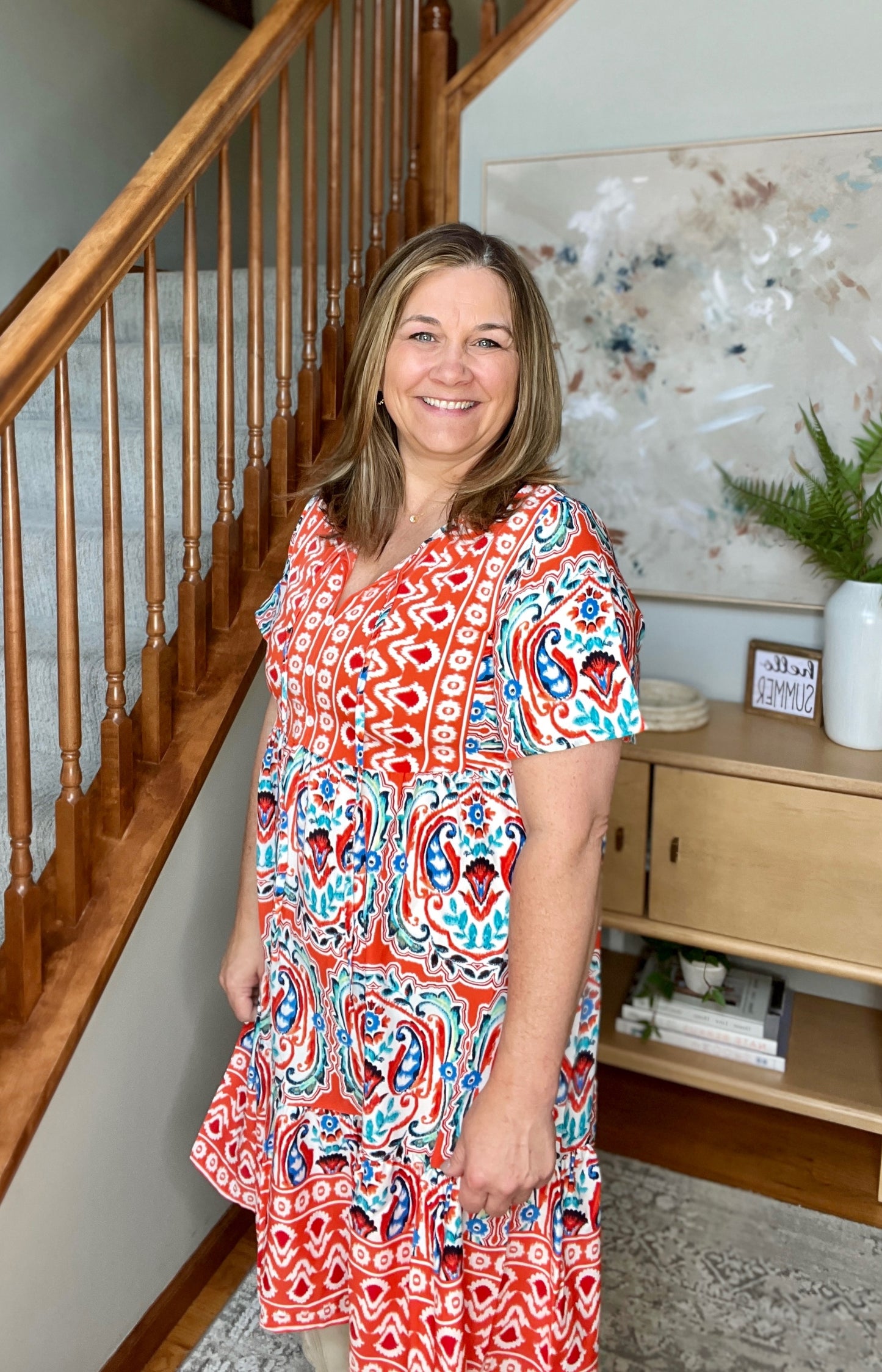 Journey On Mixed Print Dress