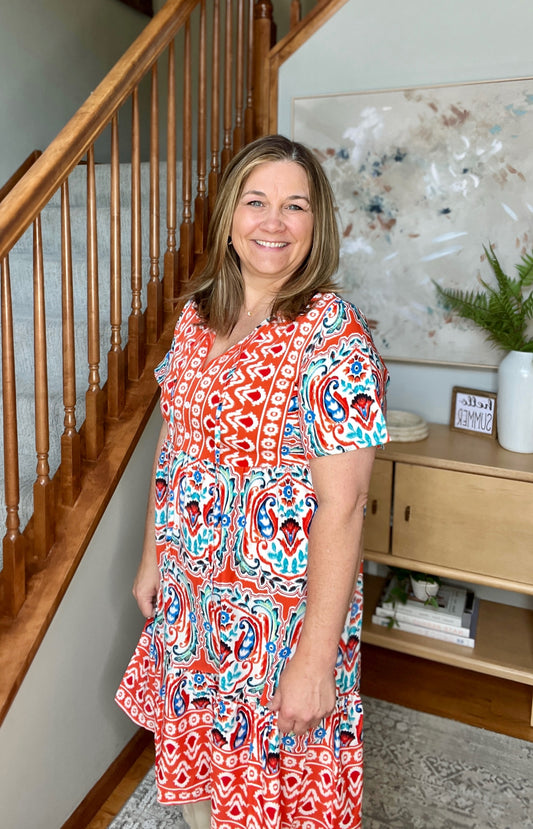 Journey On Mixed Print Dress