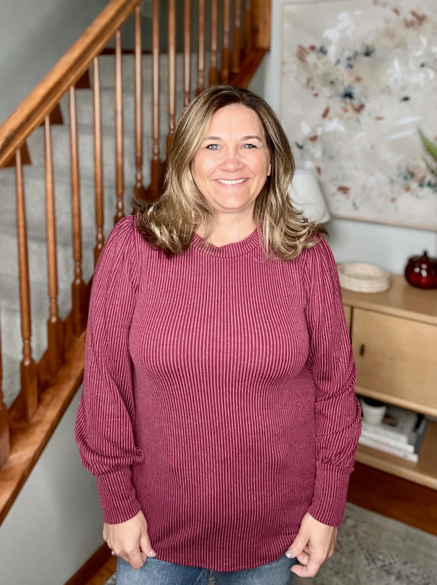 Simply Styled Balloon Sleeve Knit Top