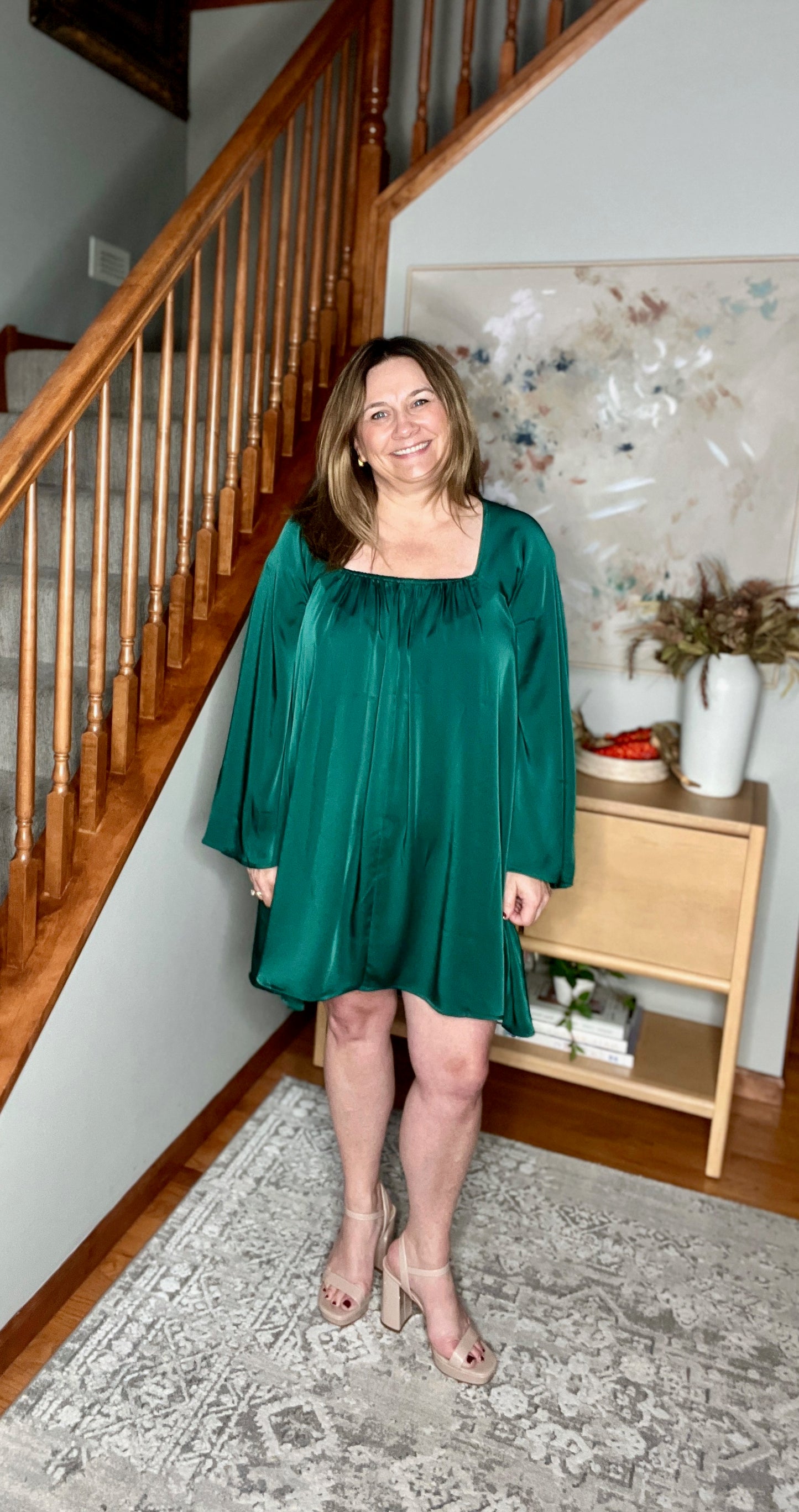 Isn't It Lovely Poly Satin Butterfly Sleeve Dress