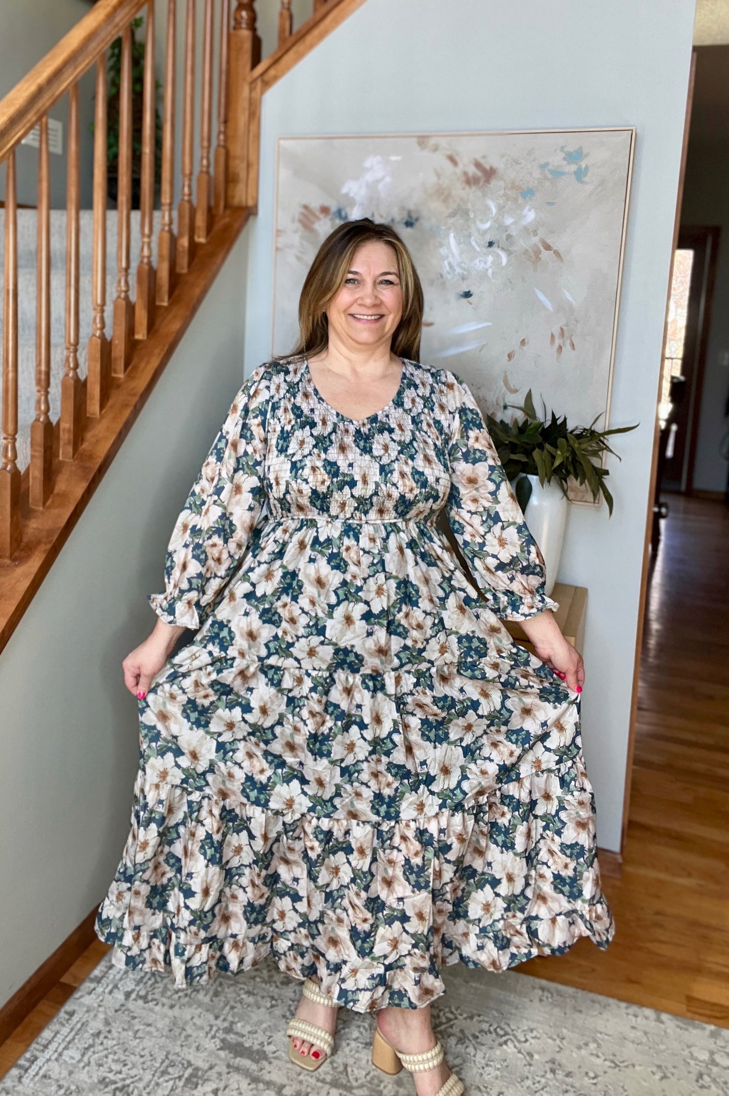 Ruffles and Romance V-Neck Dress