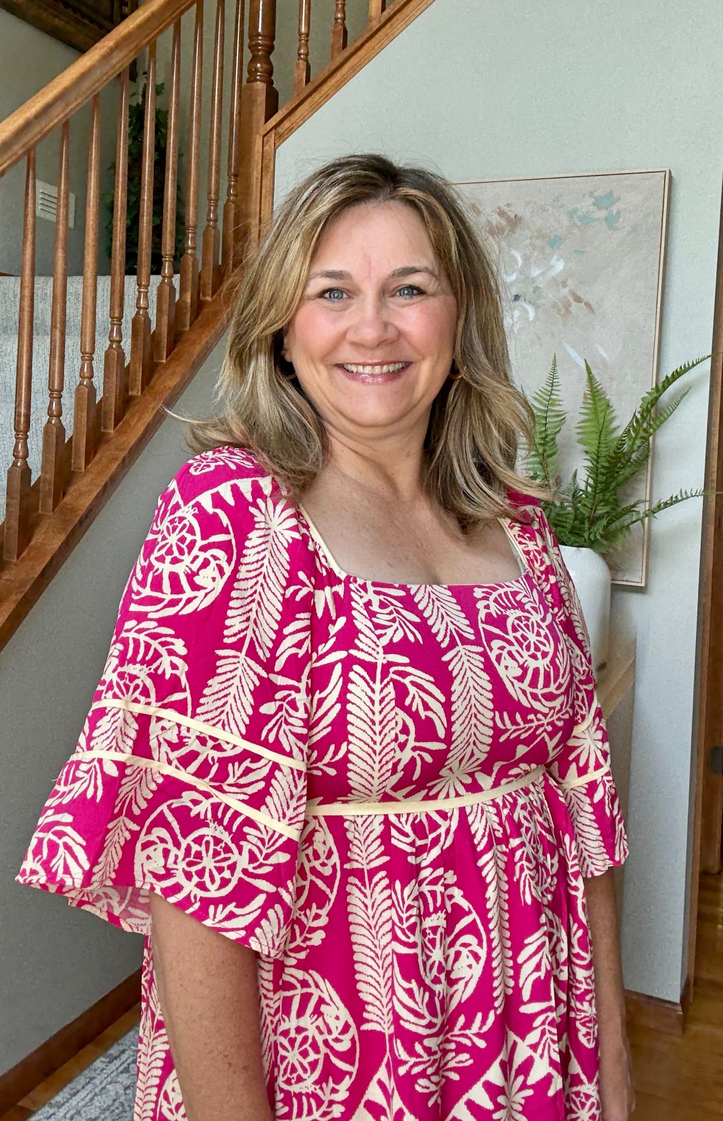 Aztec Woven Printed Contrast Binding Dress