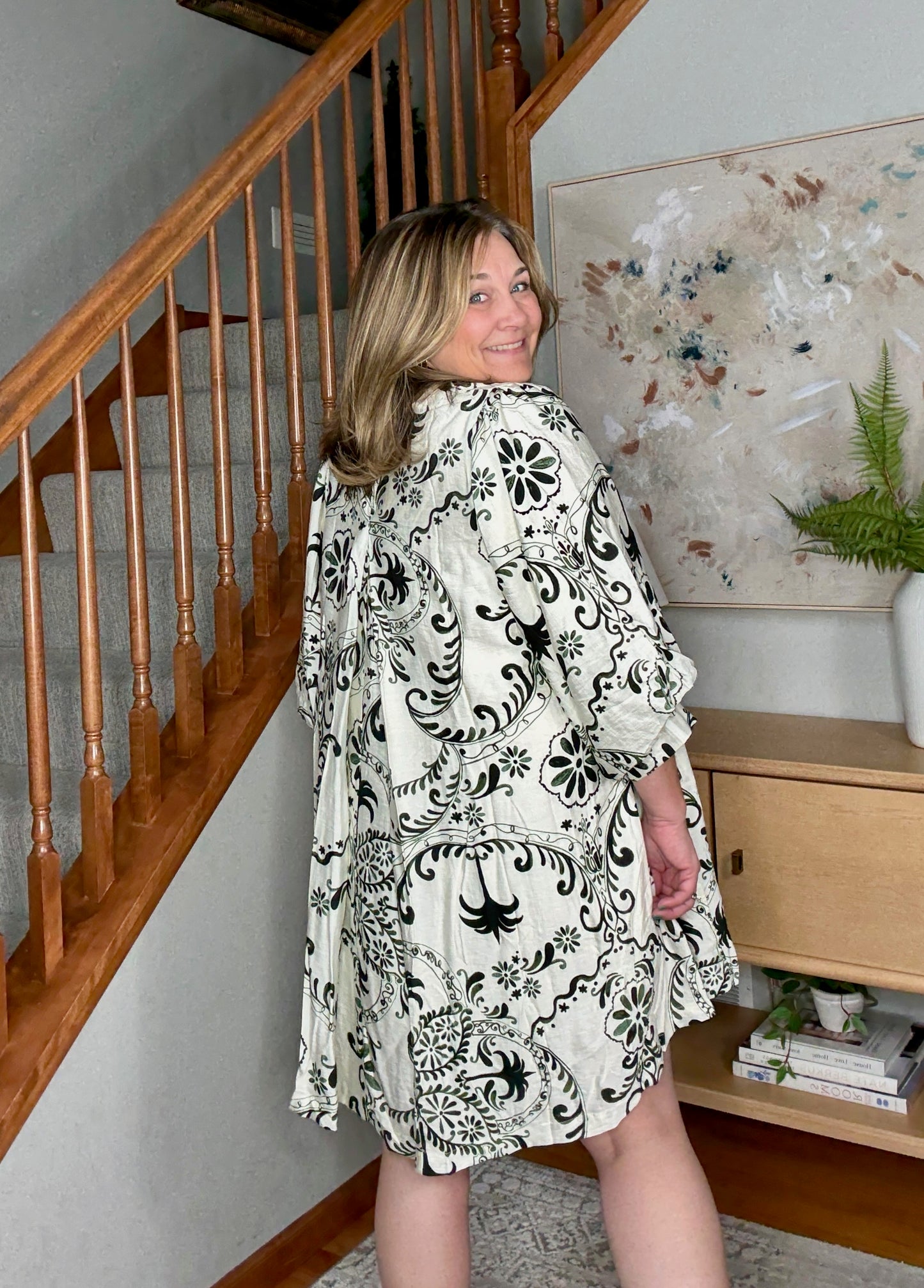 Wanderlight Balloon Sleeve Mini Dress