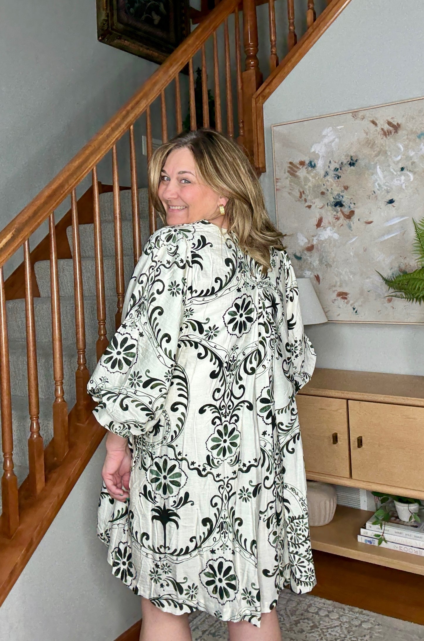 Wanderlight Balloon Sleeve Mini Dress