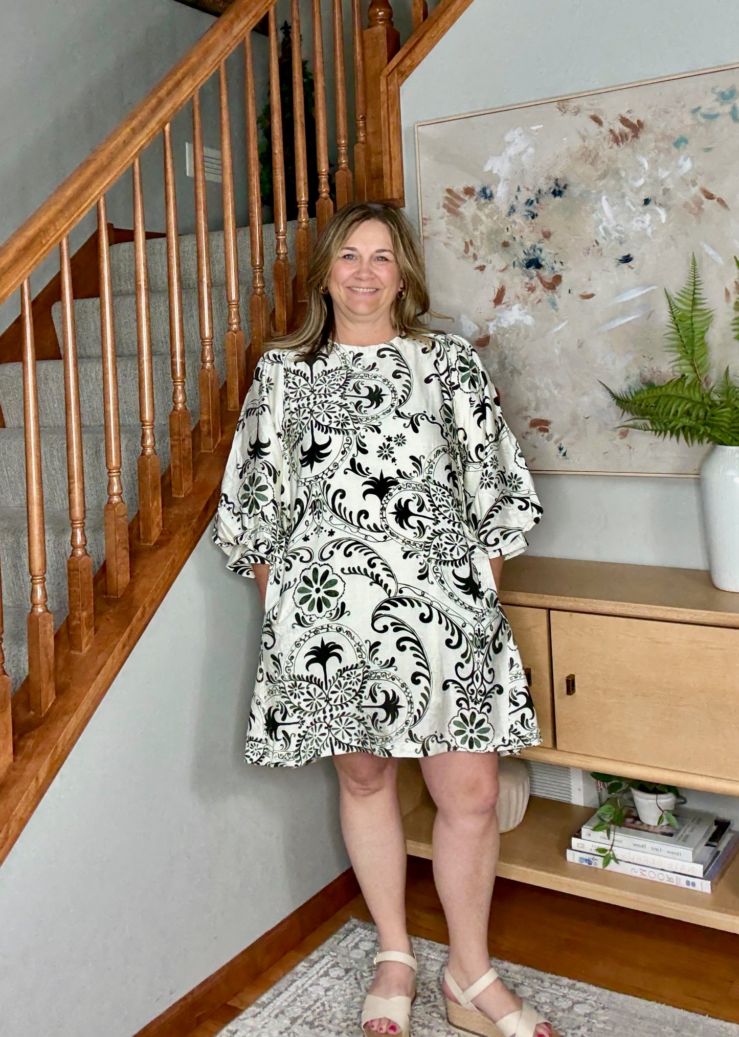 Wanderlight Balloon Sleeve Mini Dress