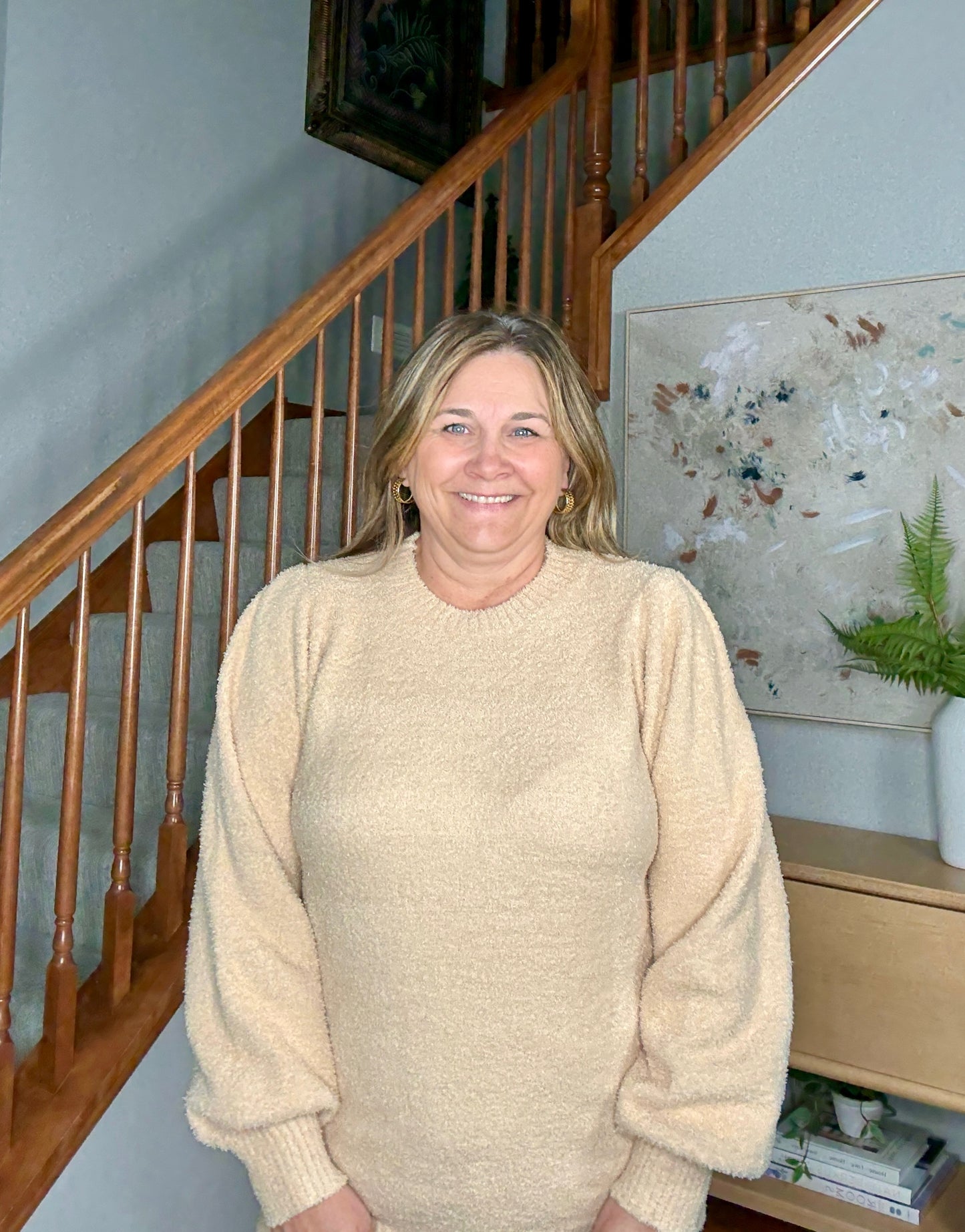 Luxurious Long Sleeve Sweater with Ribbed Trim