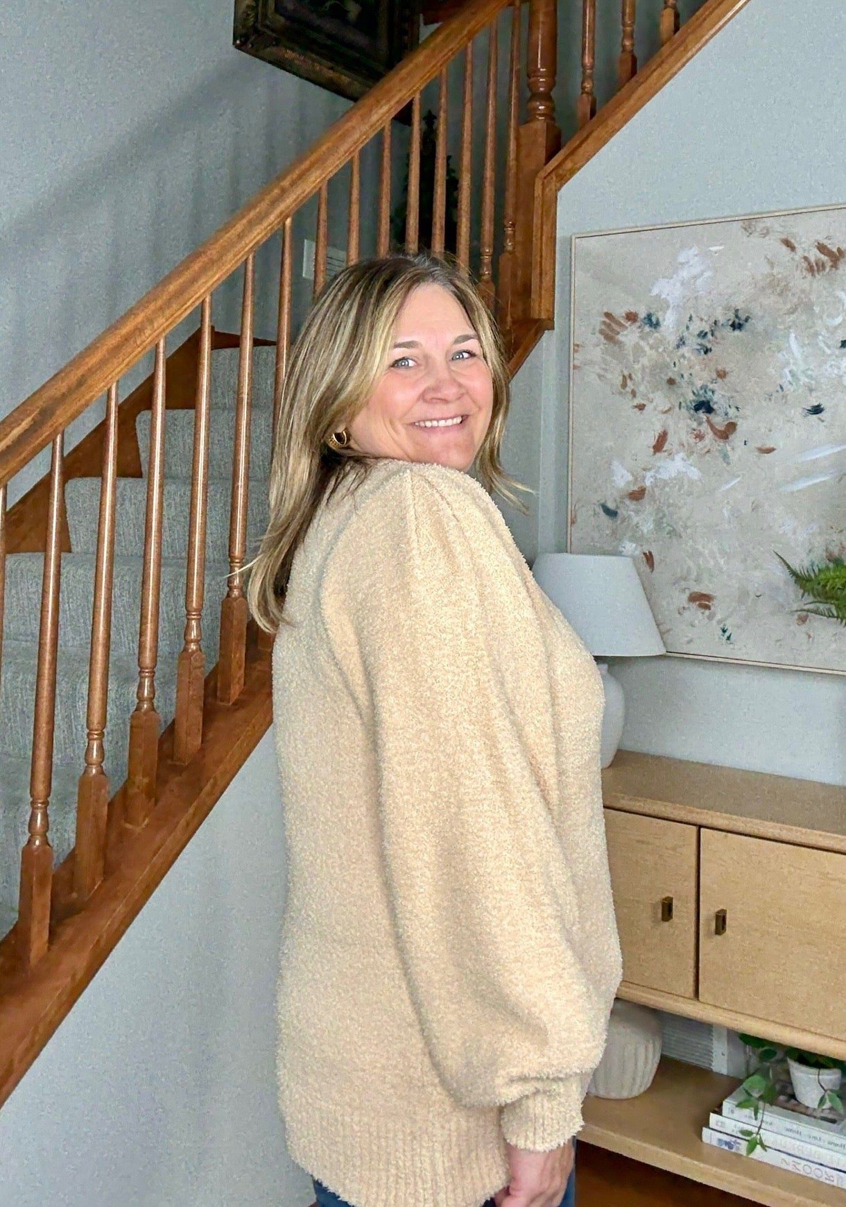Luxurious Long Sleeve Sweater with Ribbed Trim