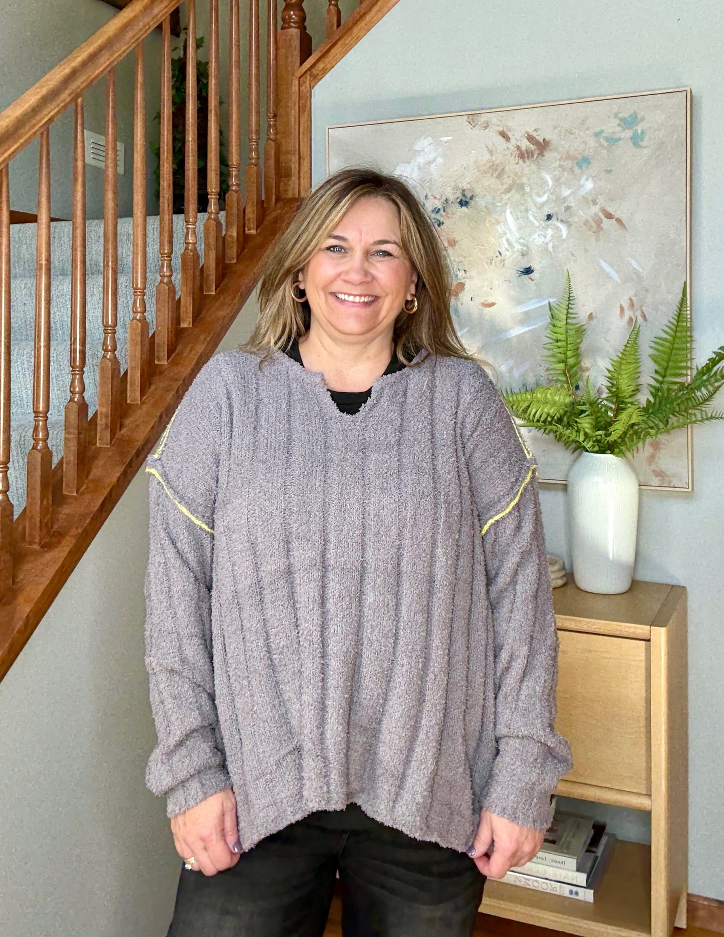 Snuggle Me Thick Ribbed Long Sleeve Sweater
