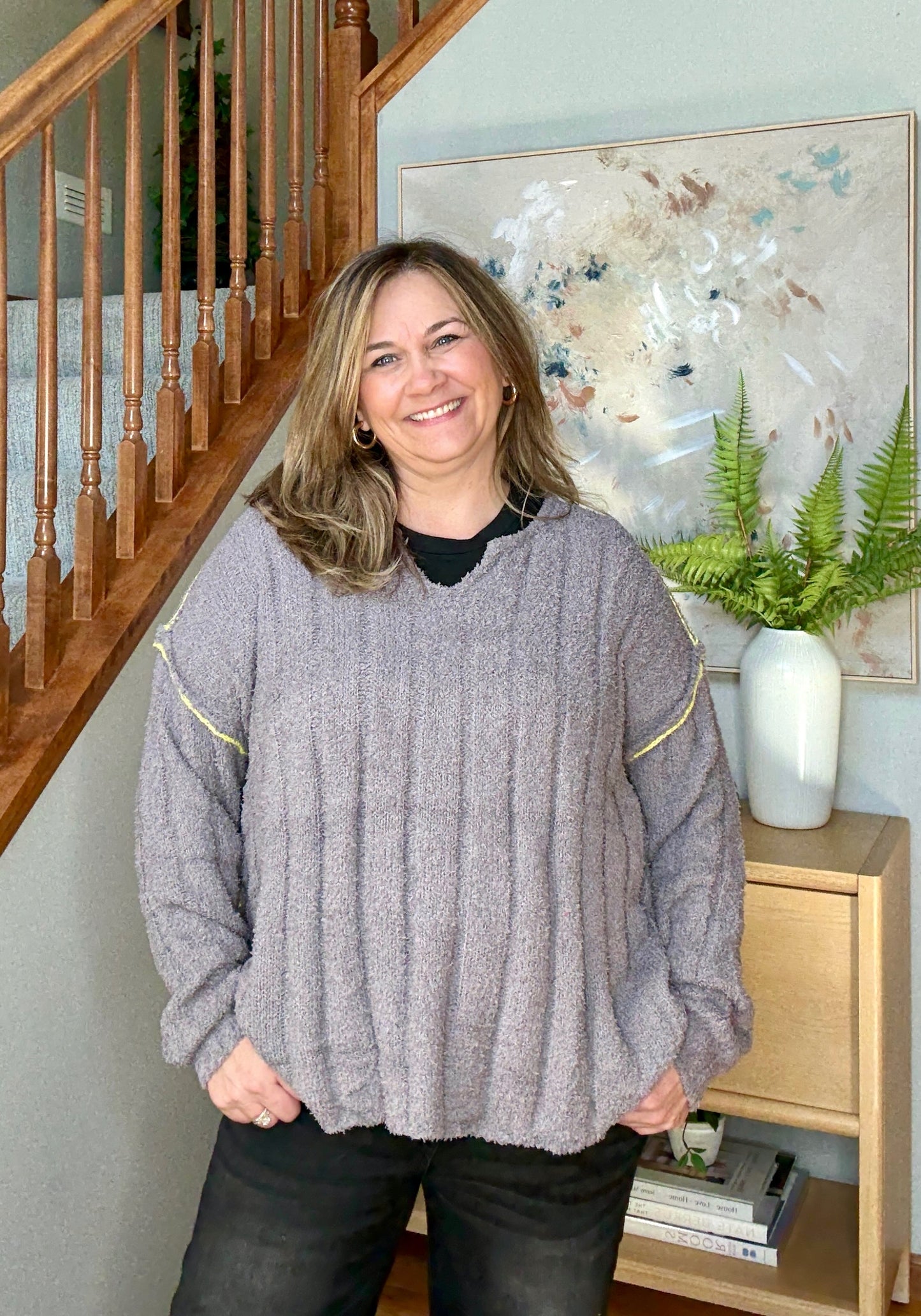 Snuggle Me Thick Ribbed Long Sleeve Sweater