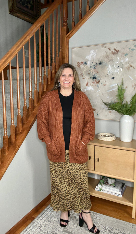 Maybe Monday Cardigan in Chestnut