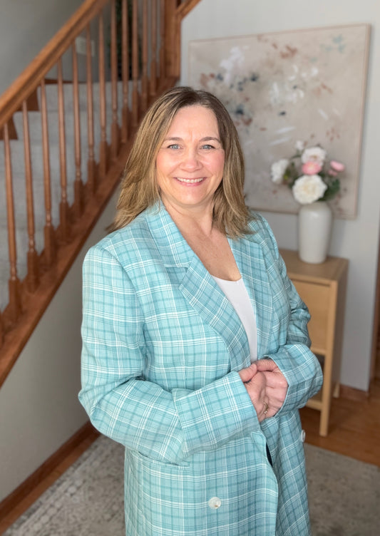 Mint To Be Plaid Blazer