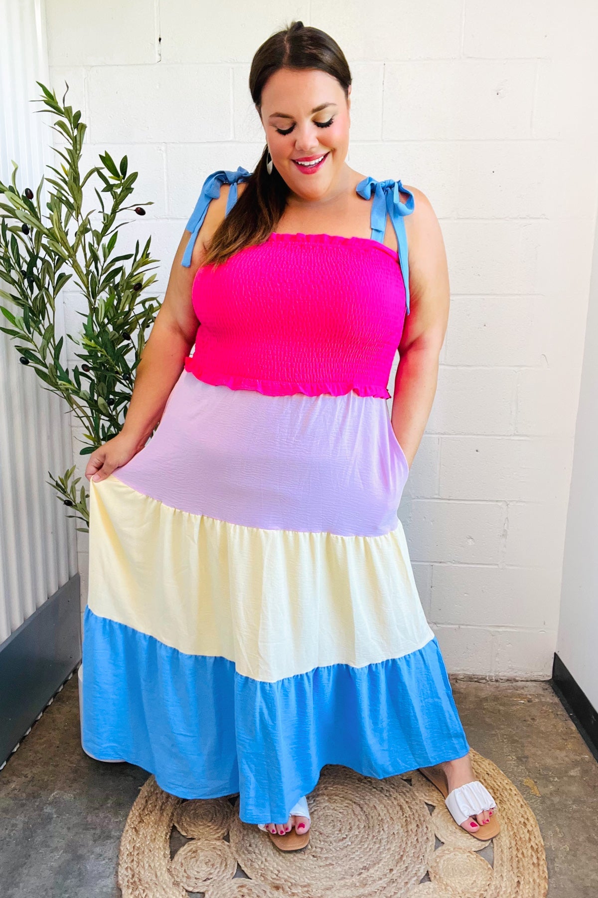 Vacay Vibes Color Block Maxi Dress