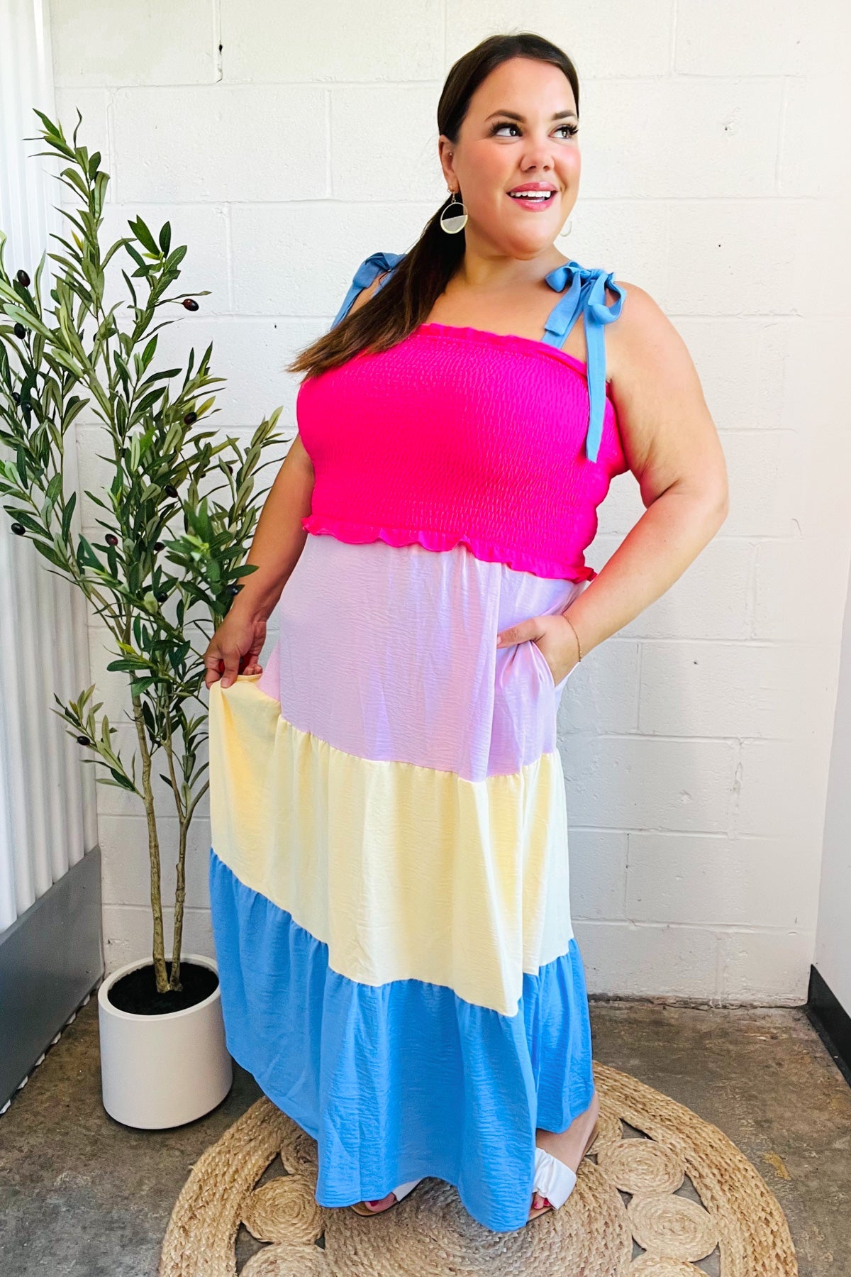 Vacay Vibes Color Block Maxi Dress