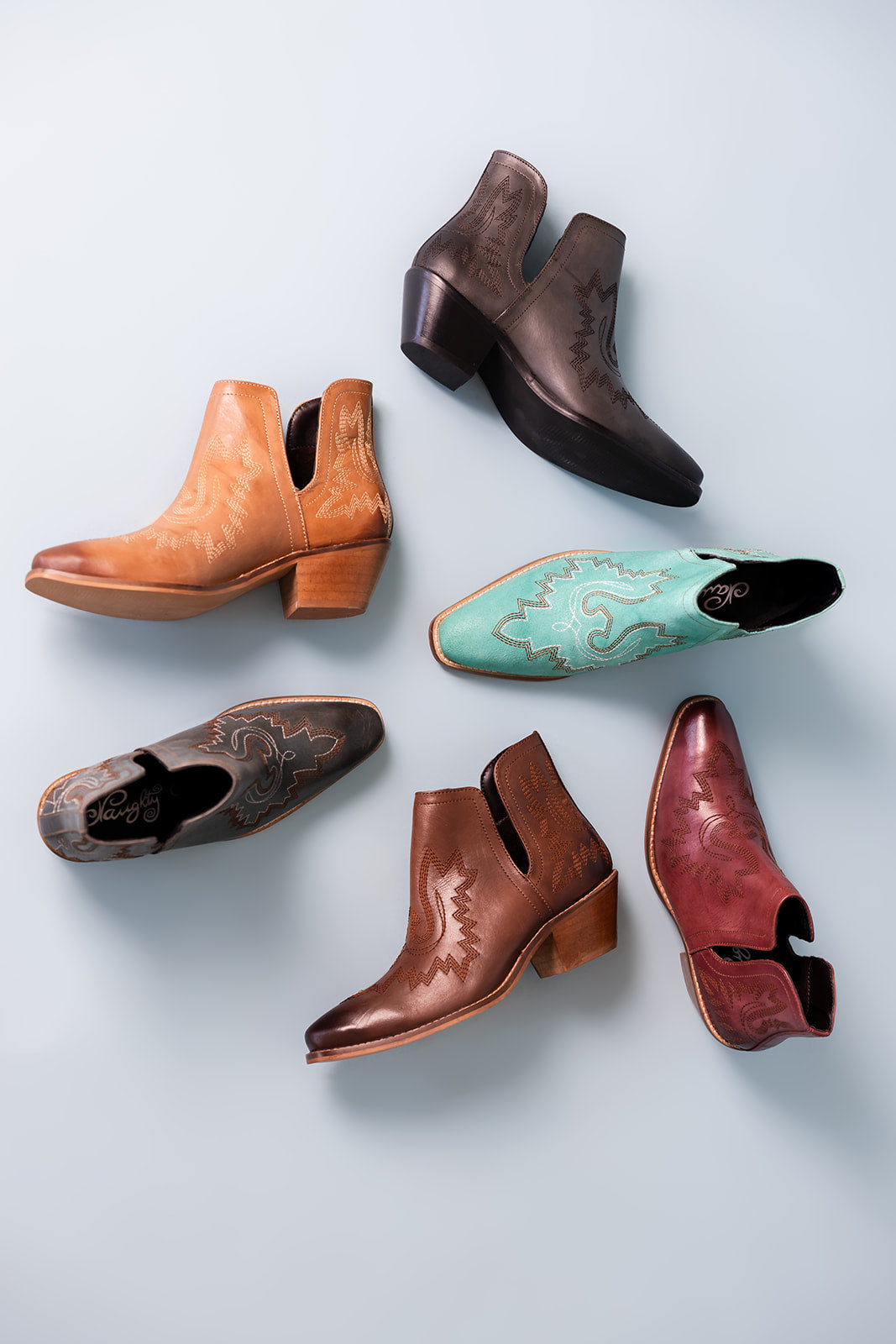 Kickin' Leather Booties in Brown