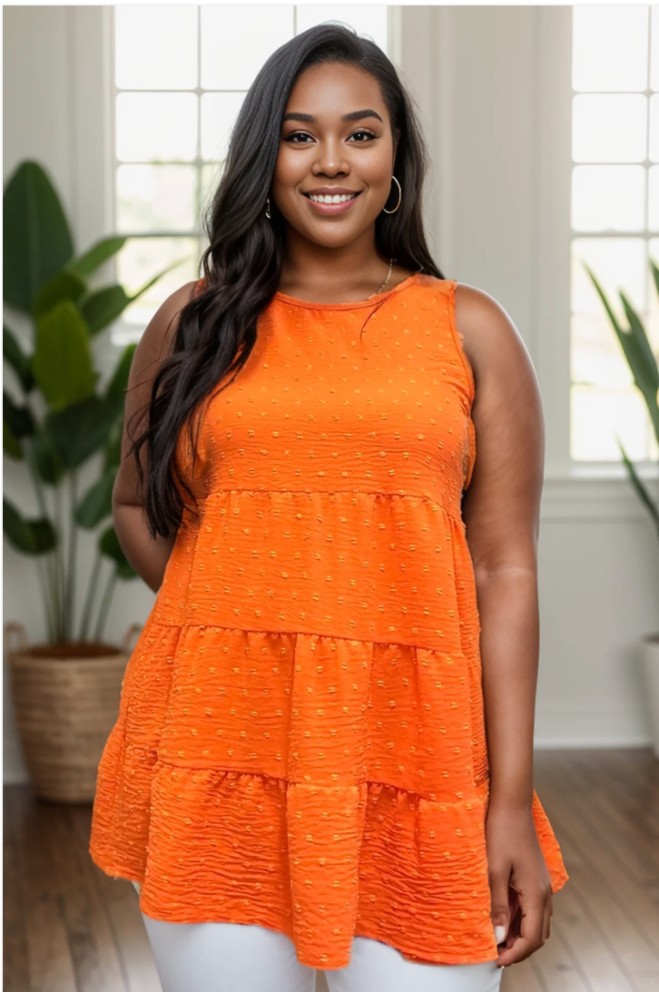 The Sun Kissed Sleeveless Tiered Top