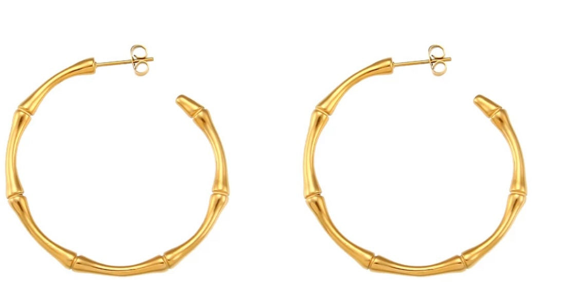 The Bamboo Hoop Earrings