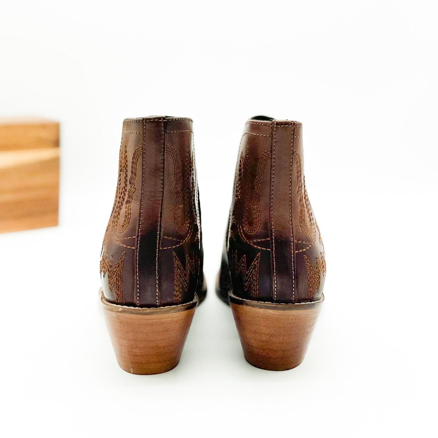 Kickin' Leather Booties in Brown
