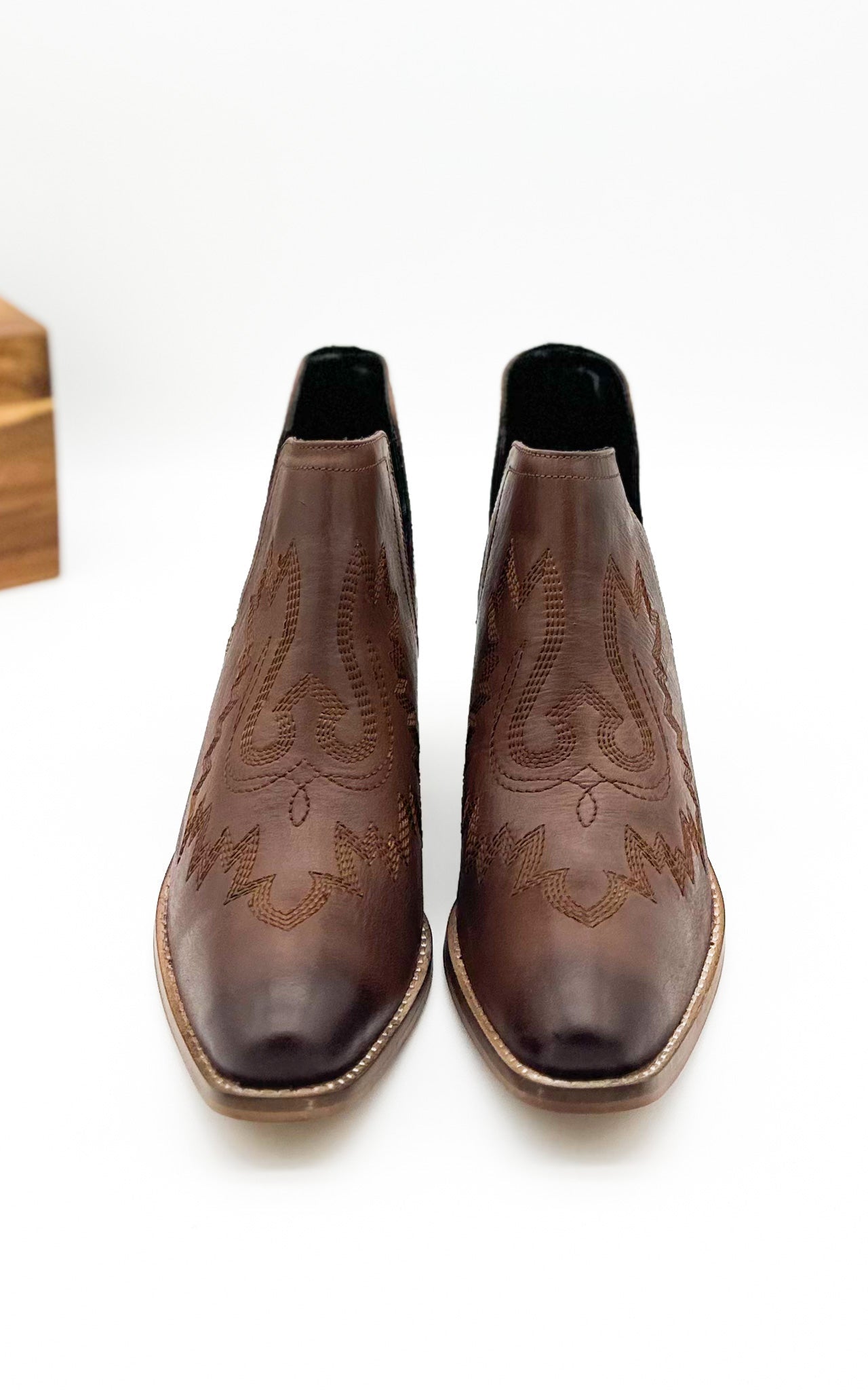 Kickin' Leather Booties in Brown