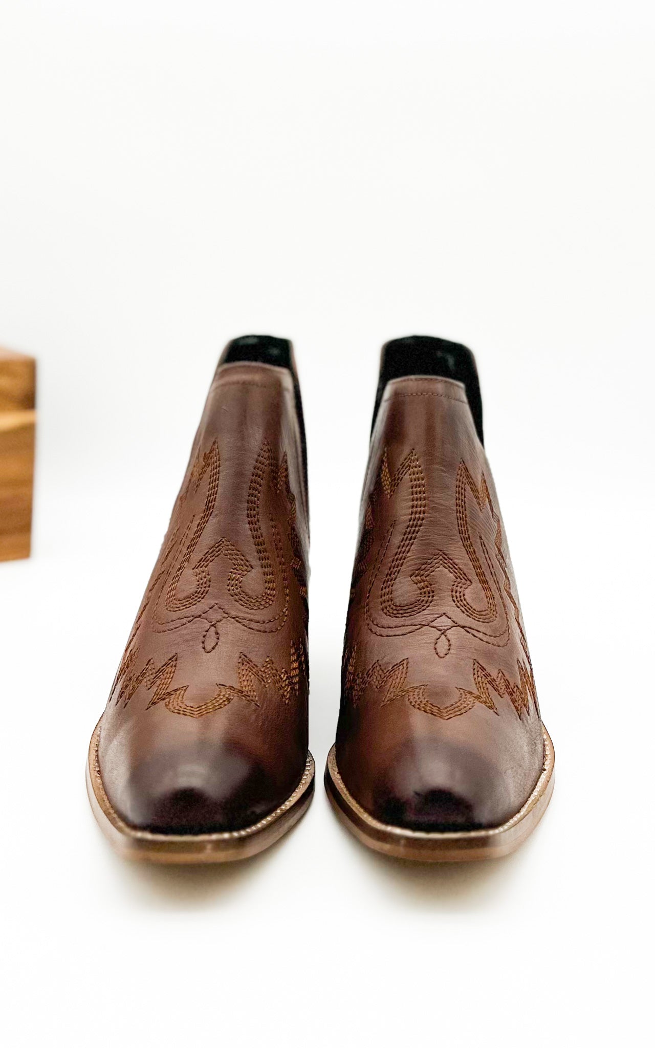 Kickin' Leather Booties in Brown