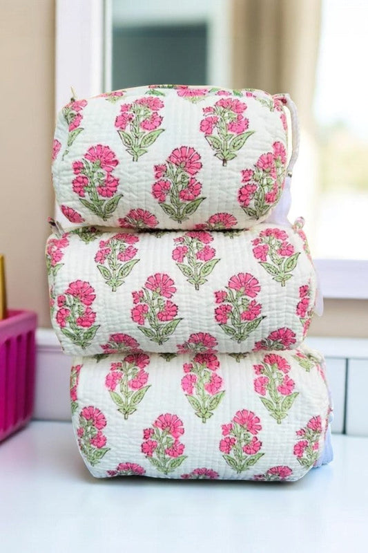 Pope Pink Floral Cosmetic Bag Set