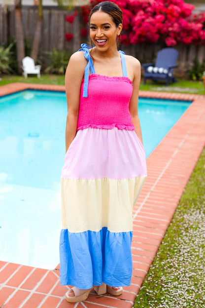 Vacay Vibes Color Block Maxi Dress