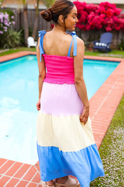 Vacay Vibes Color Block Maxi Dress