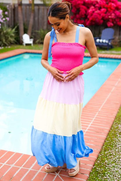 Vacay Vibes Color Block Maxi Dress