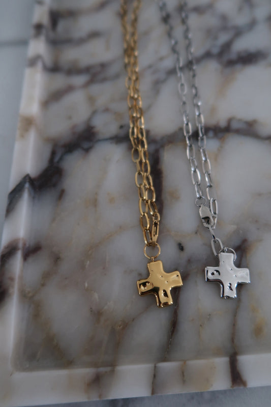 Paperclip Cross Necklace