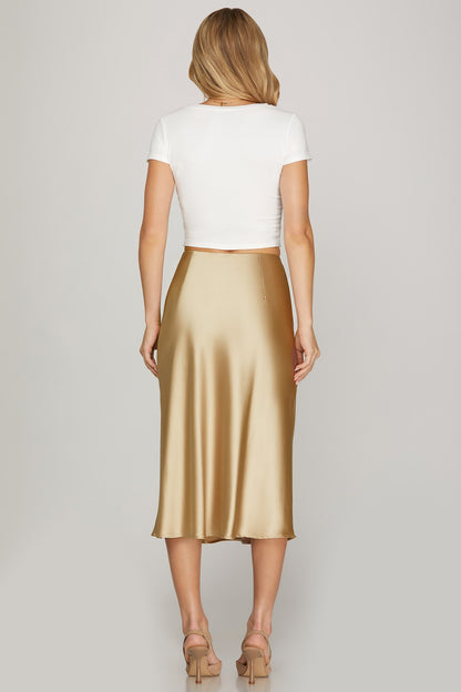 Satin Midi Skirt