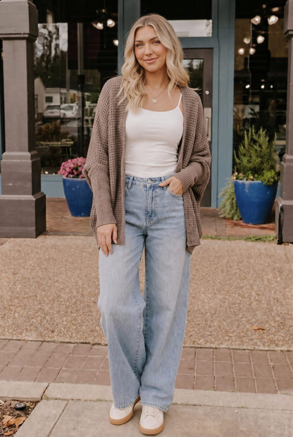 Chai Latte Waffle Knit Cardigan