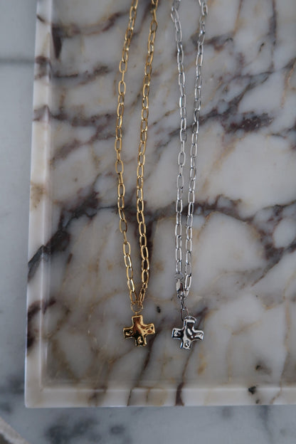 Paperclip Cross Necklace
