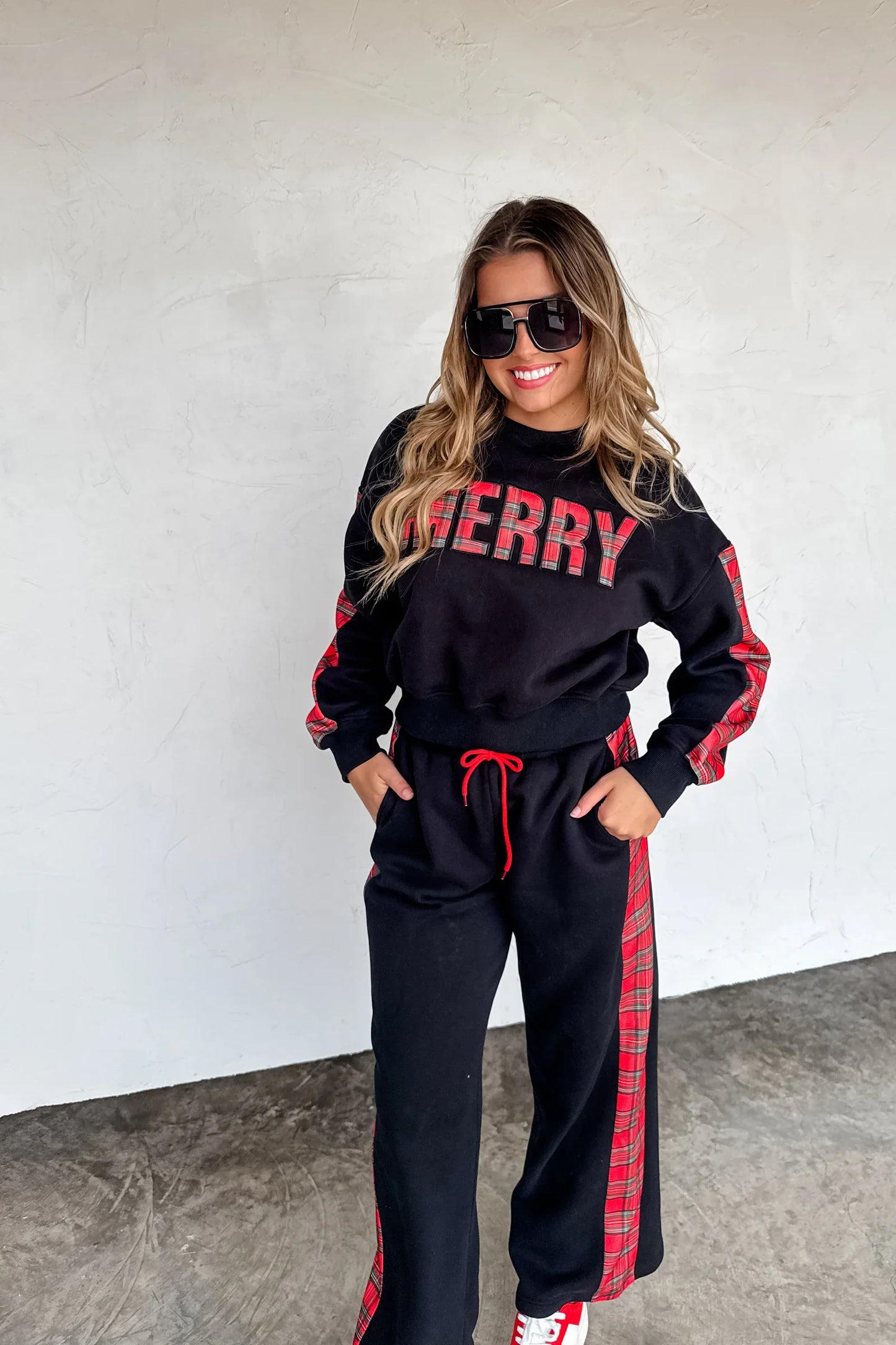 Merry Plaid Pant Set