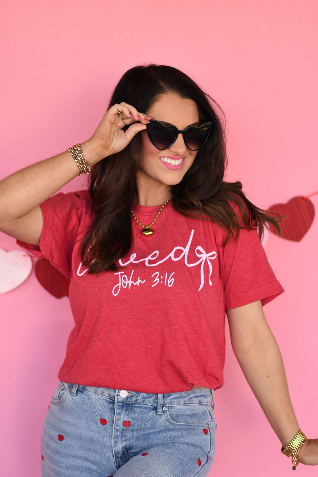Loved John 3:16 Bow Short Sleeve Tee