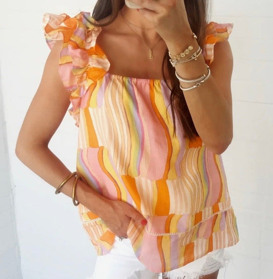 Swirling Over You Printed Tank