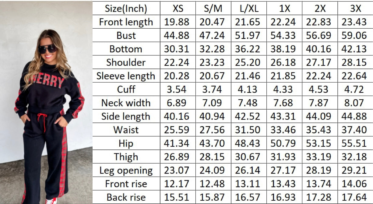 Merry Plaid Pant Set