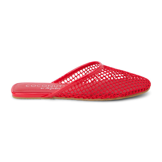 Red woven sandal on a white background